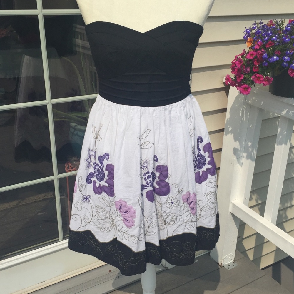 Trixxi Strapless Appliquéd Sundress size 11